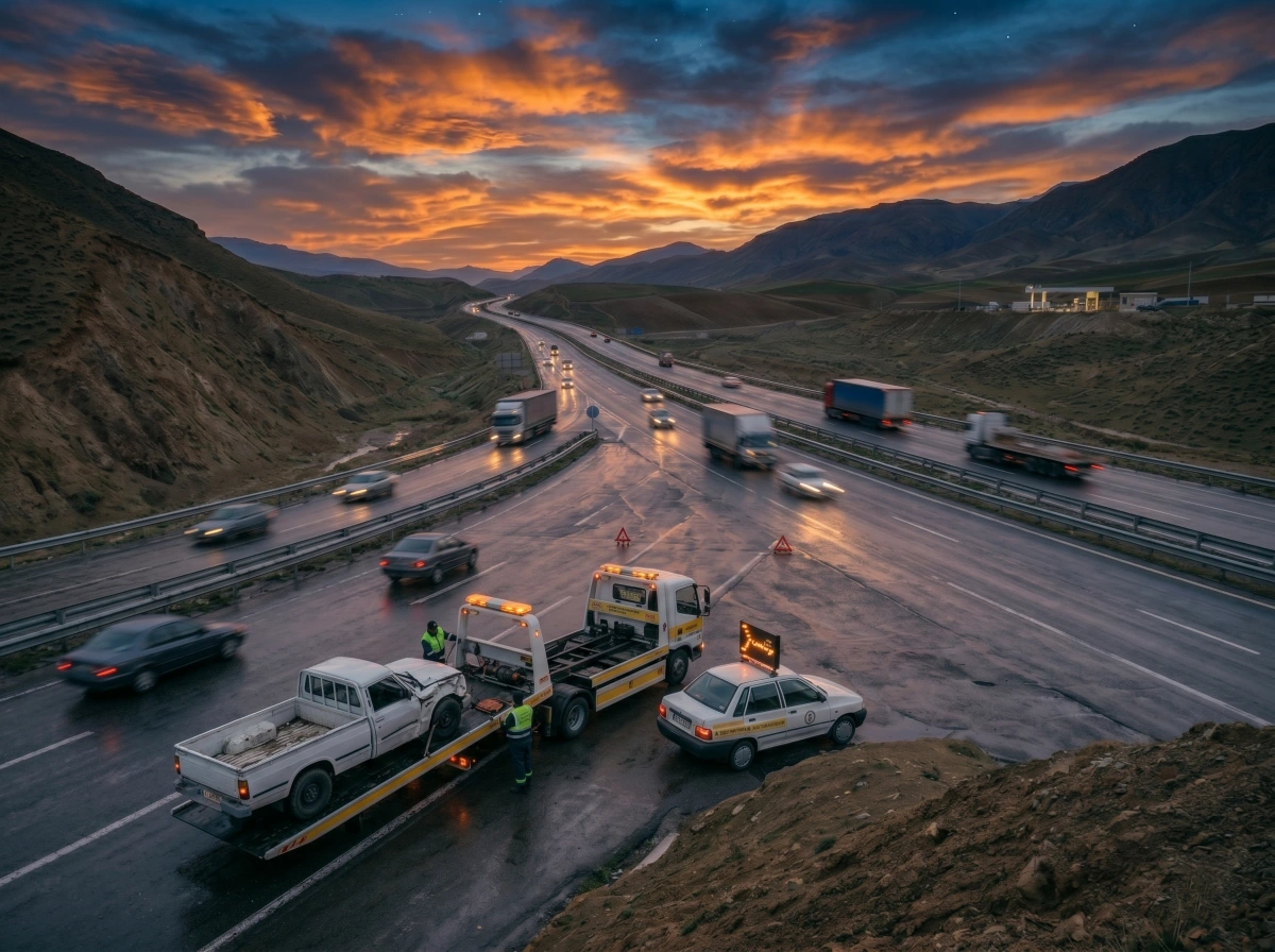 درحال امداد رسانی خودرو نیسان